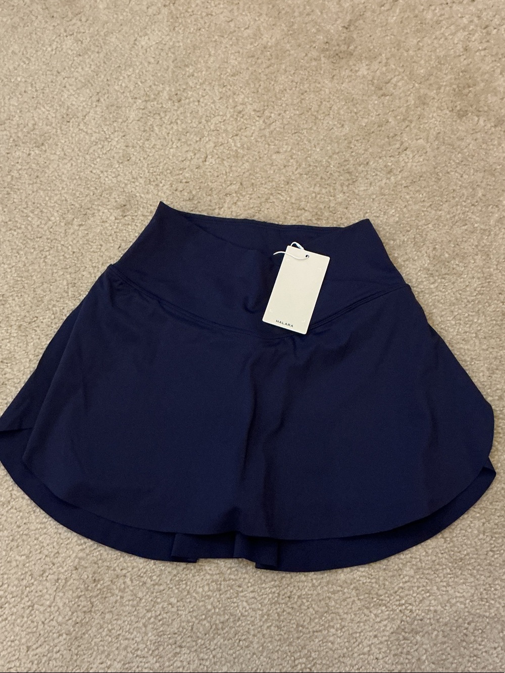 HALARA Navy Softlyzero Airy Crossover 2-in-1 Side Pocket Tennis Skirt - Size S